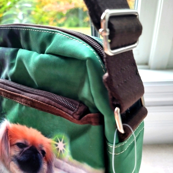 Dog Print Messager Shoulder Bag with Rhinestones - Picture 5 of 8